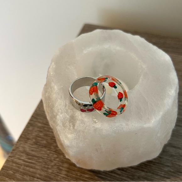 Set of 2 - Cute Fruits Rings! Cherry and Strawberry - Picture 14 of 14